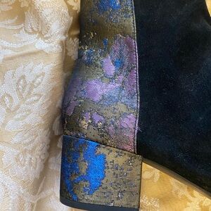 Black and Metallic booties Logo by Lori Goldstein 9 NEW